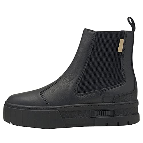 PUMA Womens Mayze Round Toe Pull On Chelsea Casual Boots Ankle Low Heel 1-2" - Black3