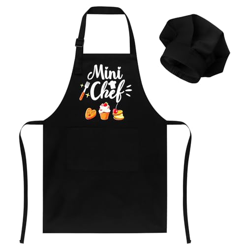 XLSXEXCL Kids Apron and Chef Hat Set, “Mini...