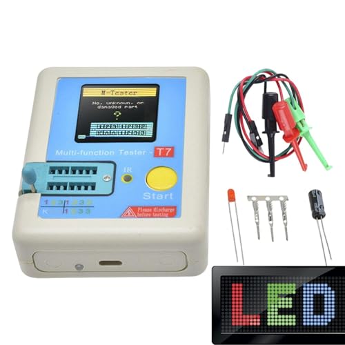 Transistor Checker, Transistor Tester Kit - Comprobador de transistores de pantalla a todo color para condensador | Componentes de alta velocidad – Detector de circuito de resistencia