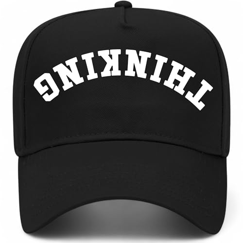 Thinking Cap Upside Down Hat | Premium Adjustable Snapback Baseball Trucker Hats for Men & Women (US Alpha One Size Black)