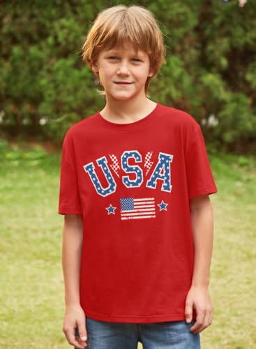 BesserBay Unisex Kids July 4th Amarican Flag Top Patriotic Funny T-Shirt 6-14 Years2