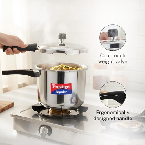 Image of Prestige Popular Stainless Steel Outer Lid Pressure Cooker Combo Pack (2+3+5 Litres)