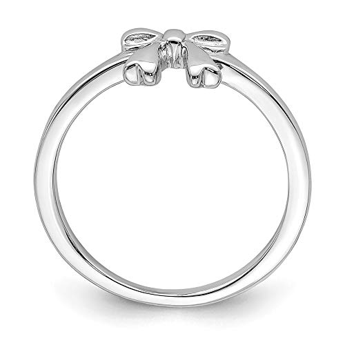 Solid 925 Sterling Silver Bow Ring Band Size 3 #TOP1