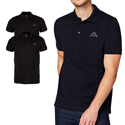 Kappa Herren Polo Shirt VENIST im 2er Pack | Polo-Hemd mit Logodruck| Basic Poloshirts für Männer | Kurzarm Polo für Spo...