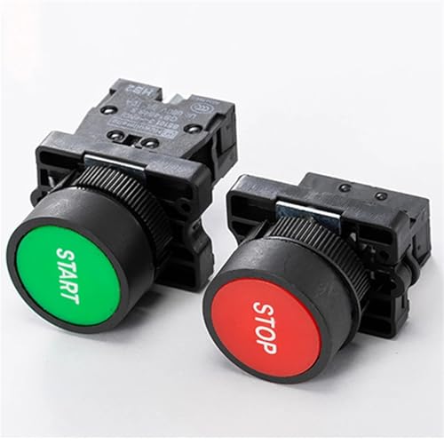 Pulsador XB2-EA de 22 mm con retorno automatico y contacto NO para arranque de motor 3
