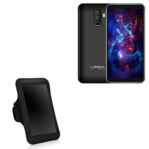 BoxWave Case Compatible with Sigma Mobile X-Style S5501 - Sports Armband, Adjustable Armband for Workout and Running for Sigma Mobile X-Style S5501 - Jet Black