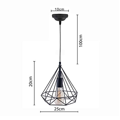 Image of Murphy Designer Single Pendant Hanging Chandelier Light for Dining Room, Home Decor | Indoor Roof Light | Black Color Antique Vintage Chandelier - Pack of 3 (Bulb Included)