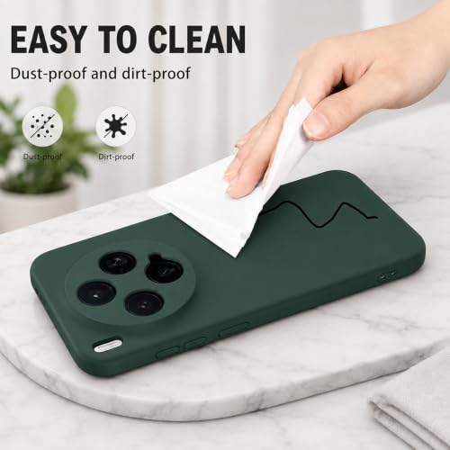 Image of Back Cover for Vivo X300 5G | Full Camera Protection | Premium Liquid Silicon Case | Flexible Bumper Case for Vivo X300 5G (Military Green)
