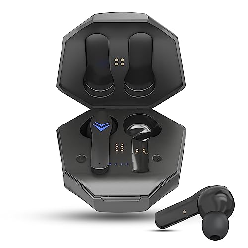 Image of AMS Iron Man Series Gaming TWS Wireless In ear Earbuds with LED Battery Indicator, Ultra-Long Playtime, Built-in Microphone with Deep Bass for Gaming (X-13-Black)