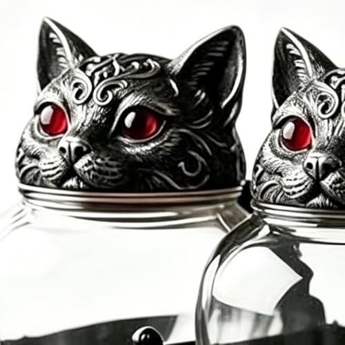 Juego de 3 botes góticos ideales para regalar a amantes de los gatos y la cocina 8