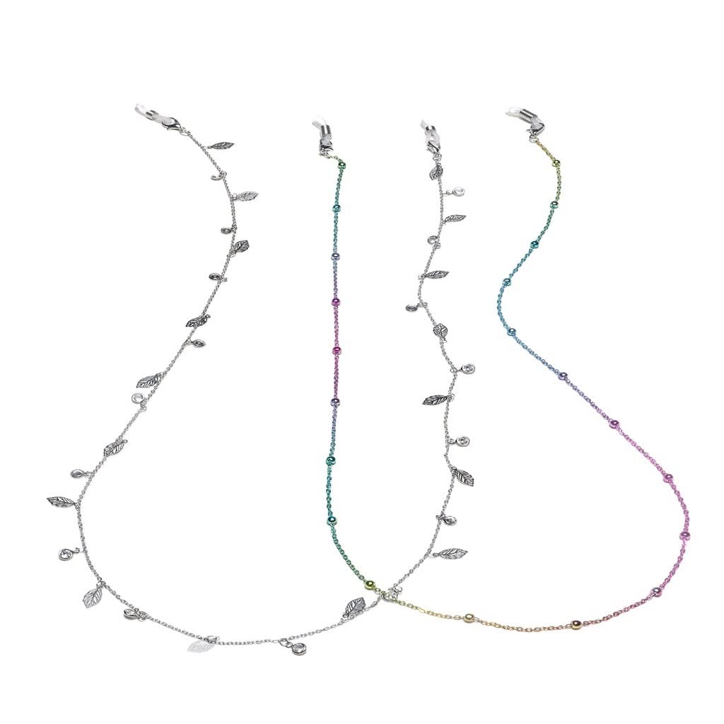 Chaîne de lunettes feuilles colorées : cordon mode deux pièces