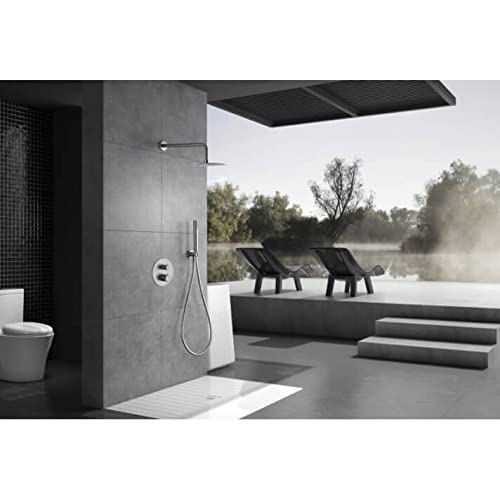 Conjunto de ducha termostática empotrado color níquel cepillado Line Imex GTD038/NQ