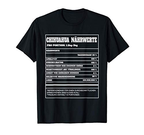 Chihuahua Nahrung Glitzer Hundehalter Geschenkidee Hunde T-Shirt