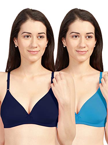 Image of SONARI Omania Womens Non-Padded Cotton Polyester Bras - Solid, Non-Wired, Medium Coverage, Hand Washable (Pack of 2)
