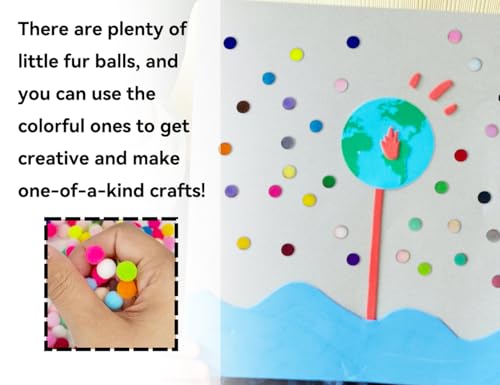 Lhbwhiz 500 Stück Bunte Pompons,Mini Pompons Bunt,Bälle zum Basteln,Hoch elastische Plüsch Bälle,zum DIY kreatives Basteln,Dekorieren,Kleidung(runden)