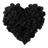 RuiChy 1000pcs結婚花のための人工シルクローズ花びらホームパーティーロマンチックな夜の記念日バレンタインデー、黒