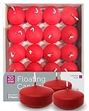 HYOOLA Premium Red Floating Candles 1.75 Inch - 3 Hour - 20 Pack - European Made
