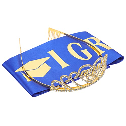 PRETYZOOM 5 sets 2023 Princess Party Supplies Glittered Supply Graduation for Satin Crown Graduates