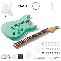 Featuring solid mahogany body that has been pre-sprayed, this guitar saves you the work of painting while offering lasting durability.Ideal for guitar beginners who aren't experienced with spray painting. Bolt-on Neck ST style electric guitar DIY Kit...