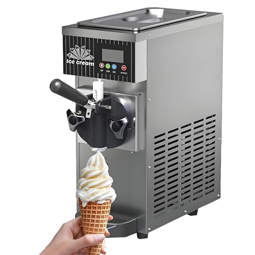 Home Soft Serve - Máquina de helado para encimera de 45 kg de rendimiento, preenfriamiento, limpieza automática, panel LCD, máquina de helado de un solo sabor, color gris, perfecta para fiestas