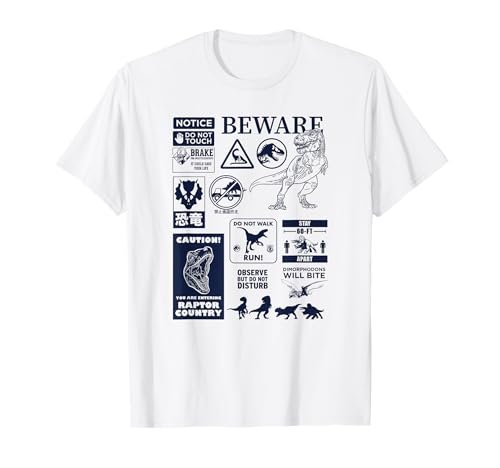 T-shirt Jurassic World Dominion dinosaure vêtement geek coton noir col rond