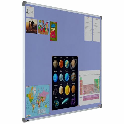 Image of Scholar Art Metis 4x6 Feet Fabric Pin Up Board for Office, Home & School | Vibrant & Versatile Crape Cloth + High Density Soft Board for Pinning Photos, Sticky Notes & Reminders (Purple)