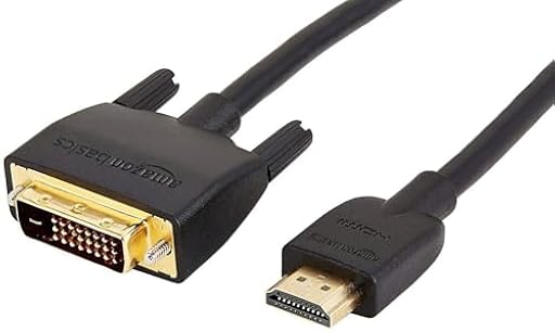 Amazon Basics Cable Adaptador de HDMI-A a DVI (Macho), bidireccional de 1080P, Chapado en Oro, 1.8 m, 1 Unidad para televisión, Negro | Ya disponible en tu tienda friki favorita! En mundofriki.es!