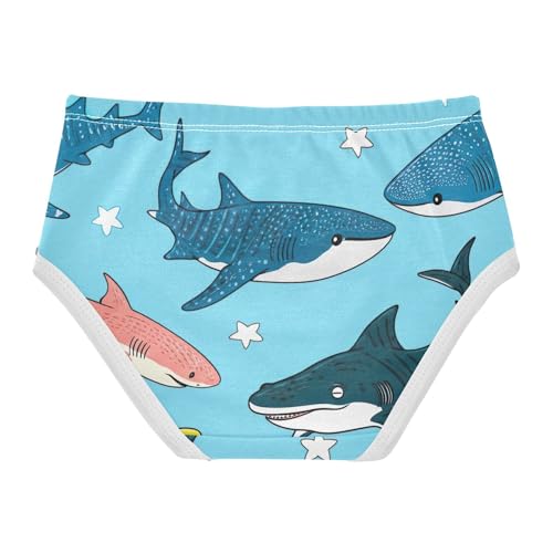 Cotton Girls Underwear Toddlers Cute Sharks Whale Blue Stars Panties Little Girl Funny Undies Kids Briefs 2t2