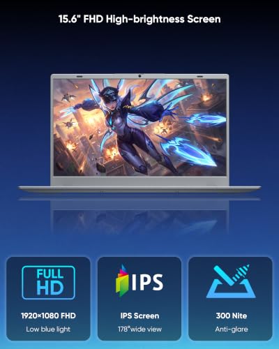 Image of Cloud Silver 15.6 inch FHD Laptop Computer 16GB RAM 256GB SSD