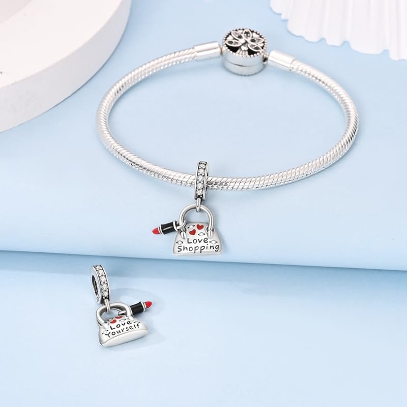 Abalorio de plata de ley 925 en forma de corazón para pulseras de tipo Pandora 2