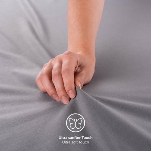 Blumtal Basics Spannbettlaken, Jersey, 180 x 200 – 200 x 200 cm, Baumwolle, Oeko-Tex-Zertifiziert, 100% Baumwolle, 135 g/m², Matratzenhöhe bis 25 cm, weich, Summer Green, Grün
