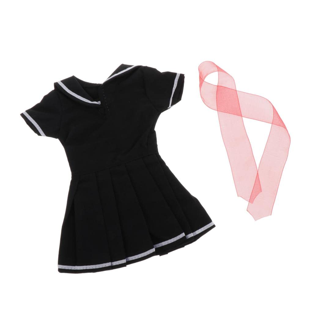 BJD Puppenkleid 1/3 BJD Puppenkleidung Prinzessinnen Party Kleid Mode Bekleidung Set Zubehör aus Stoff Handarbeit Passend für Night Lolita Puppen für, Schwarz
