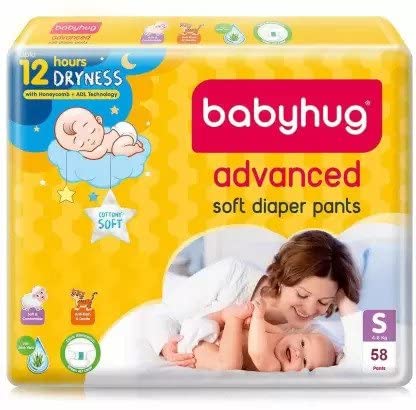 Image of Babyhug Advanced Pant Style Diaper Small S 58 Pcs.