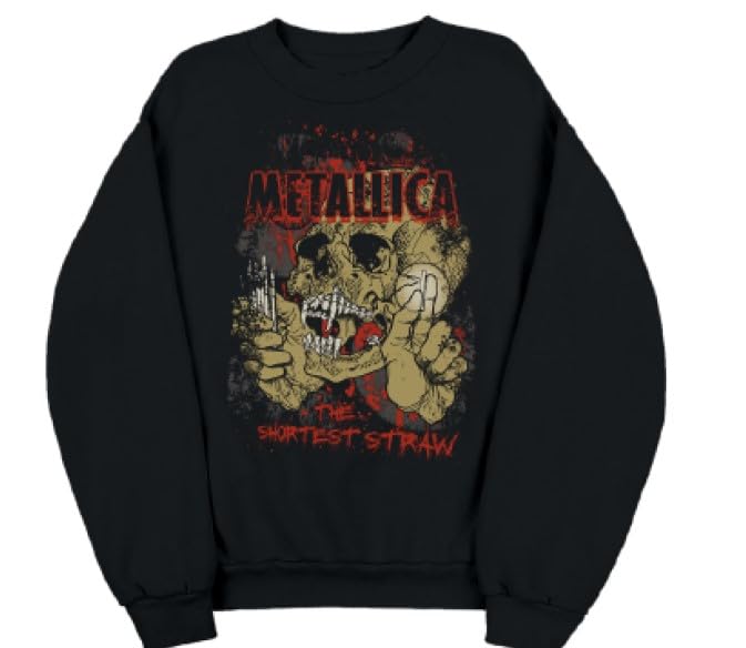 Metallica Men's Shortest Straw Red Outline Logo Unisex Crewneck Fleece - Main Image