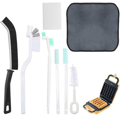 8- Piece Waffle Makers Clean Brush Kit: Different - Sized Brushes Reach Every Crevice, Towels for...