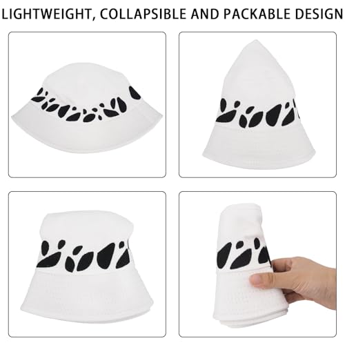Image of CosInStyle Foldable Bucket Travel White Hat for Men Women Fishing Hats and Summer Protection Hat | 360 Degree Outdoor Beach | UV Protection