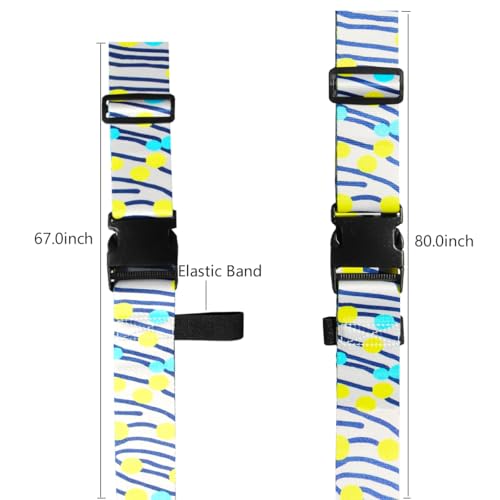 Image of Luggage Straps for Suitcases TSA Approved Easy Pack Organized Suitcase Strap, Luggage Strap, Luggage Belt Strap, Bag Straps for Luggage. Buckle Straps Travel Accessories (Stripe)
