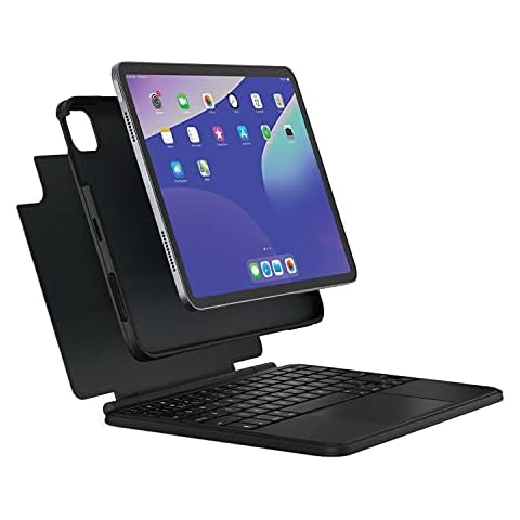 Brydge Air MAX+ Wireless Keyboard Case with Multi-Touch Trackpad for iPad Air 11" & iPad Pro 11", Detachable Magnetic SnapFit Case, Black Cover