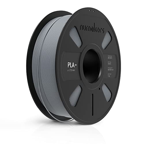 Image of NUMAKERS PLA+ 3D Printer Filament, 1.75mm, Dimensional Accuracy + /- 0.03 mm, 1 kg Spool (2.2 lbs), Compatible with Most FDM Printers (Light Gray)