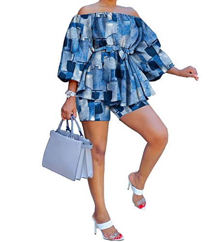 Image of Jigfar Womens Sexy 2 Piece Outfit Floral Print Jumpsuit Clubwear Summer Romper
