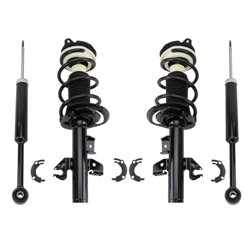 Image of TRQ Front and Rear Complete Strut Assembly & Shock Absorber Kit Complete Strut & Coil Spring Assembly Compatible with 2015-2017 Chrysler 200