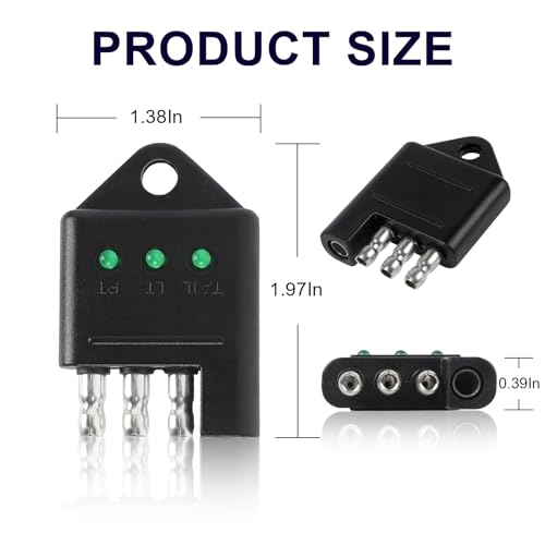 Image of 4 Pin Trailer Tester 4 Way Flat Trailer Light Tester Connector Trailer Wiring Tester Straight Trailer Light Wire Circuit Tester