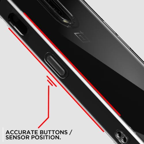 Image of Outlouders Back Cover for OnePlus 6T / OnePlus 7 Clear Transparent PC + TPU Bumper Case with Raised Edges for Shockproof Protection (Transparent)