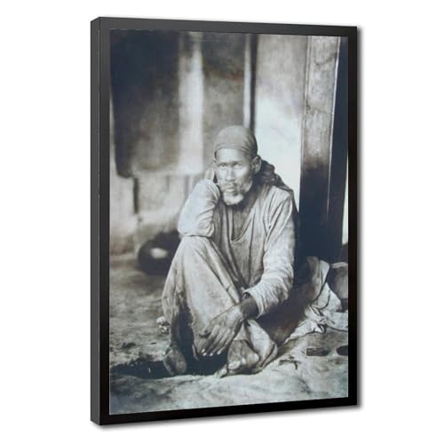 Sai Baba of Shirdi impression sur toile 40x60 cm pour décoration zen du bureau