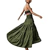 Women's Casual Dresses Solid Wrap Skirt with Pocke... #5