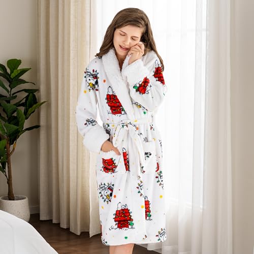 Berkshire Blanket Peanuts® Snoopy Women's Warm Robe with Exclusive VelvetLoft® Fabric and Sherpa Collar3