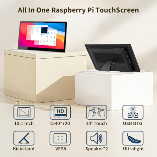 Image of MageCore Touch Scren Monitor 10.1 inch Compatible with Raspberry Pi CM5 / CM5 Lite Tablet with PCIe ExtenderUSB, HDMI Output, GPIO for STEM, IoT, AI Programming, Learning, Maker Projects