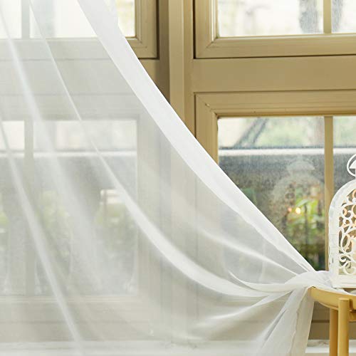 Anjee Semi Sheer White Window Scarf Valance Wedding Arch Drapes Elegant Window Treatments Curtain Panel for Warm Home Decor Baby Shower Wedding Party Anniversary Engagement 1 Pack Pink 52x216 Inches