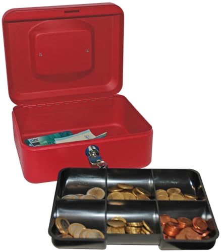 Reskal Geldkassette aus Metall, 9 x 20 x 16 cm, Rot Reskal Geldkassette aus Metall, 9 x 20 x 16 cm, Rot
