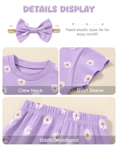 Image of SANMIO Toddler Girl Clothes Summer 3 Piece Outfits Cute | Short Sleeves Checkered Tops Shorts and Headband Girls Clothing Set